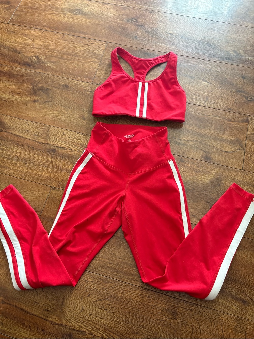 Old Navy Active Red Sports Bra with White Logo